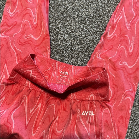 AYBL Swirl Pattern Leggings - Red and Pink - Picture 2 of 2